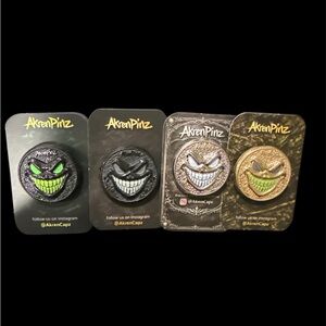 Glow-in-the-Dark 3D Enamel Pin Bundle (4) by AkrenCapz